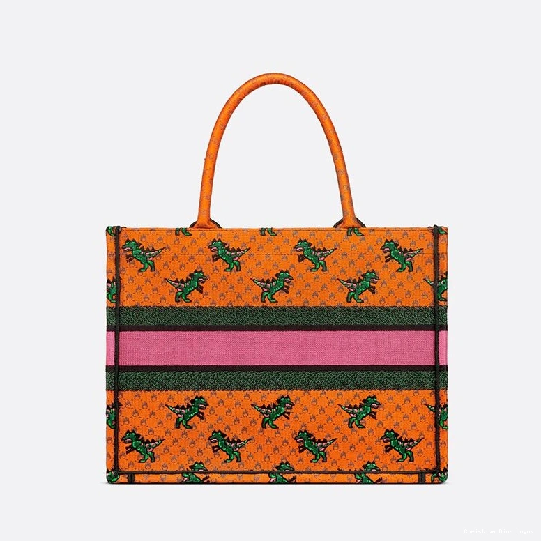 Cheap Fire Canvas Tote & Orange Motif Dior Dragon Book 0801 Luxury